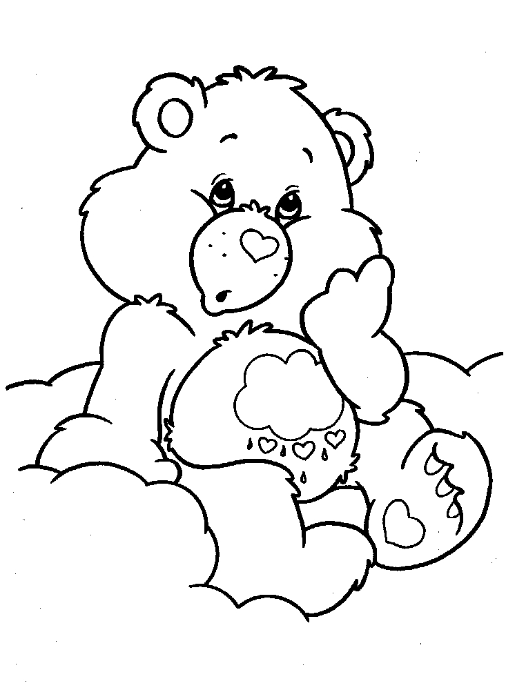 Calinours des Bisounours entouré de nuages doux