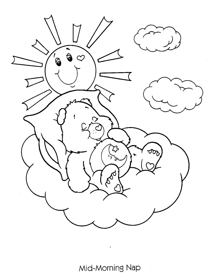 Un bisounours calinours en pleine action dans un paysage doux
