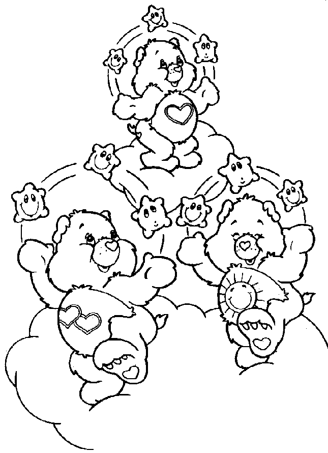 Bisounours Calinours assis sur un nuage avec un sourire chaleureux