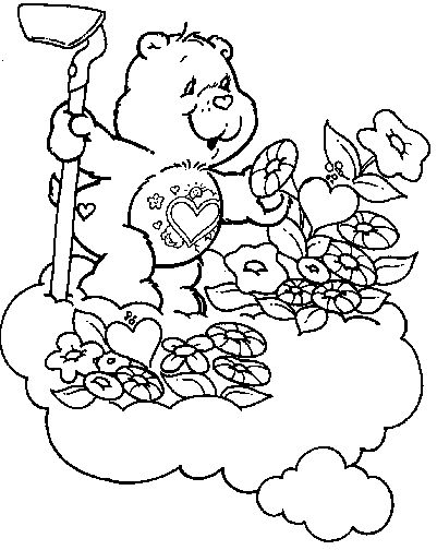 Un bisounours calinours s'amuse dans un paysage doux et accueillant