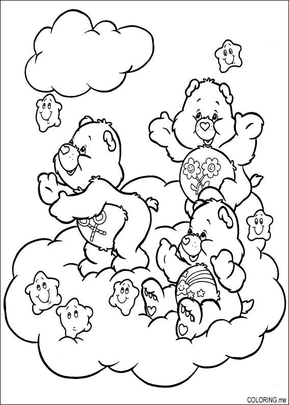 Bisounours Calinours en train de câliner un ami dans un décor doux