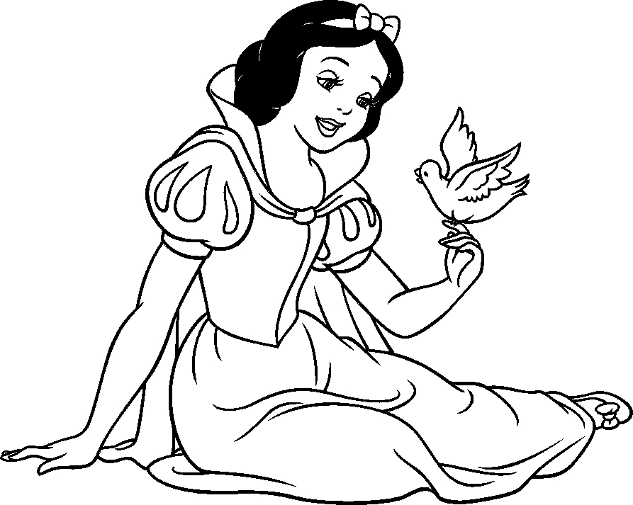 Blanche-Neige et les Sept Nains en pleine forêt
