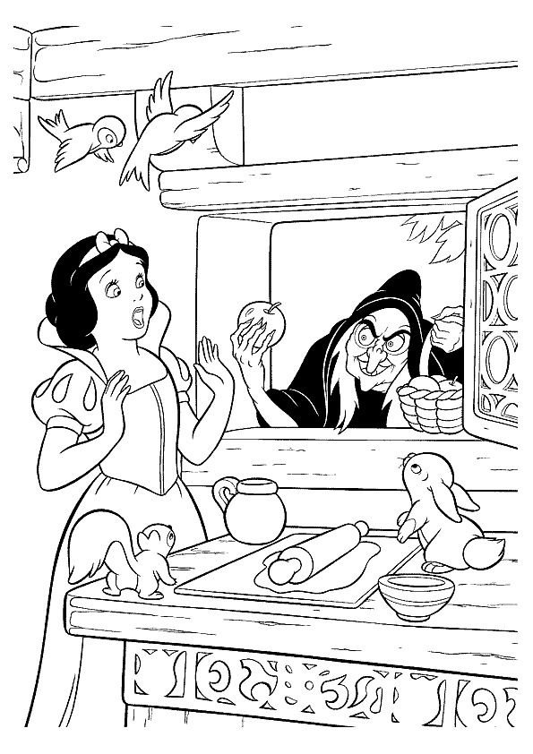 Blanche-Neige et les sept nains dans la forêt enchantée