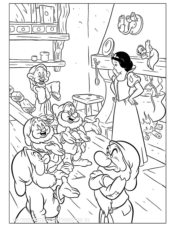 Blanche-Neige et les Sept Nains dans la forêt enchantée