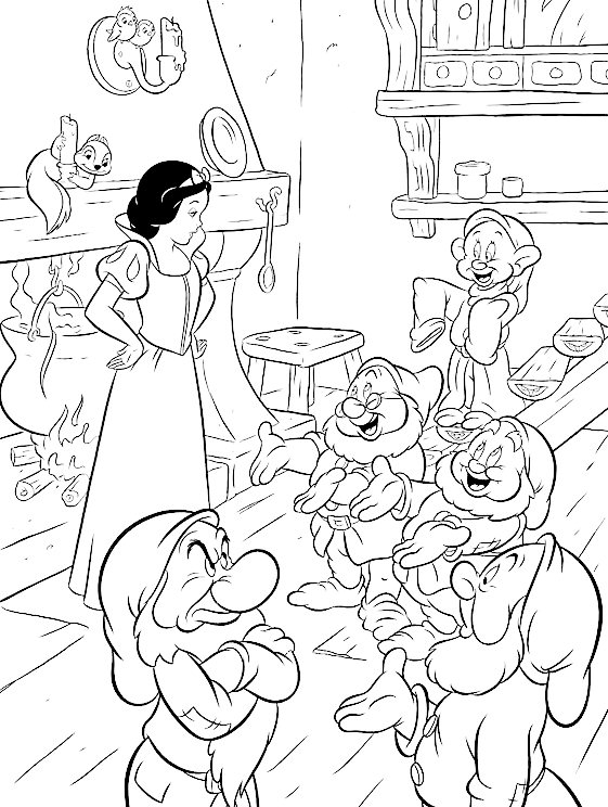 Blanche-Neige et les Sept Nains dans la forêt enchantée