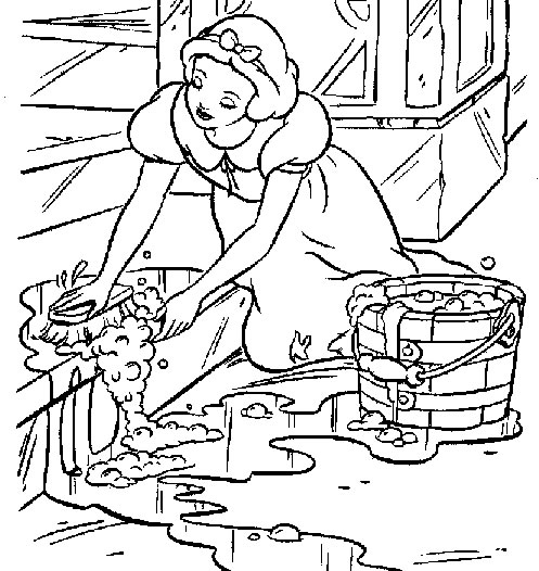 Blanche-Neige et les Sept Nains en pleine activité forestière