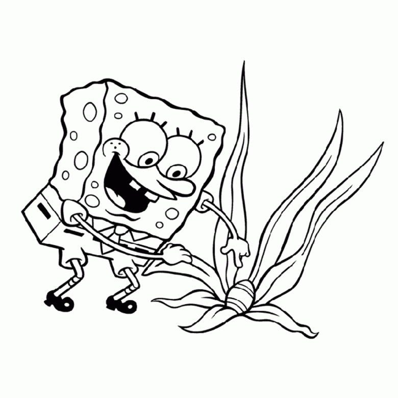 Bob l'Éponge souriant, en train de tenir une spatule dans son univers sous-marin Bob l'Éponge souriant, en train de tenir une spatule dans son univers sous-marin
