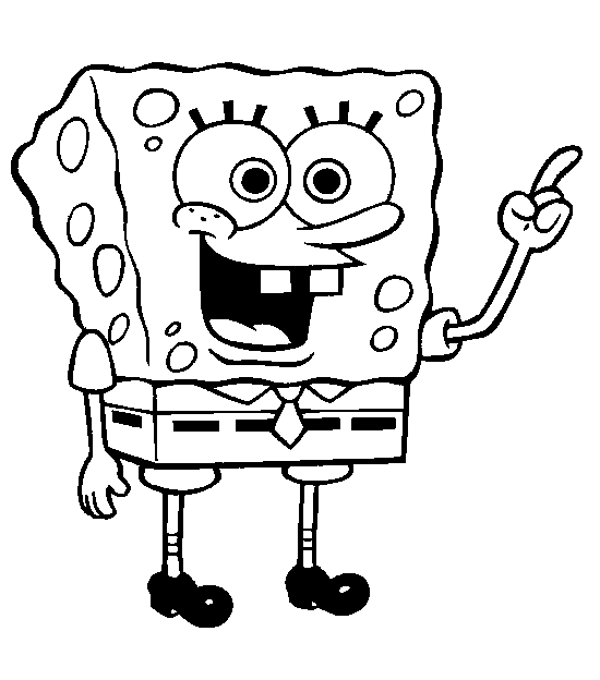 Coloriage de Bob l'Éponge en pleine activité sous-marine