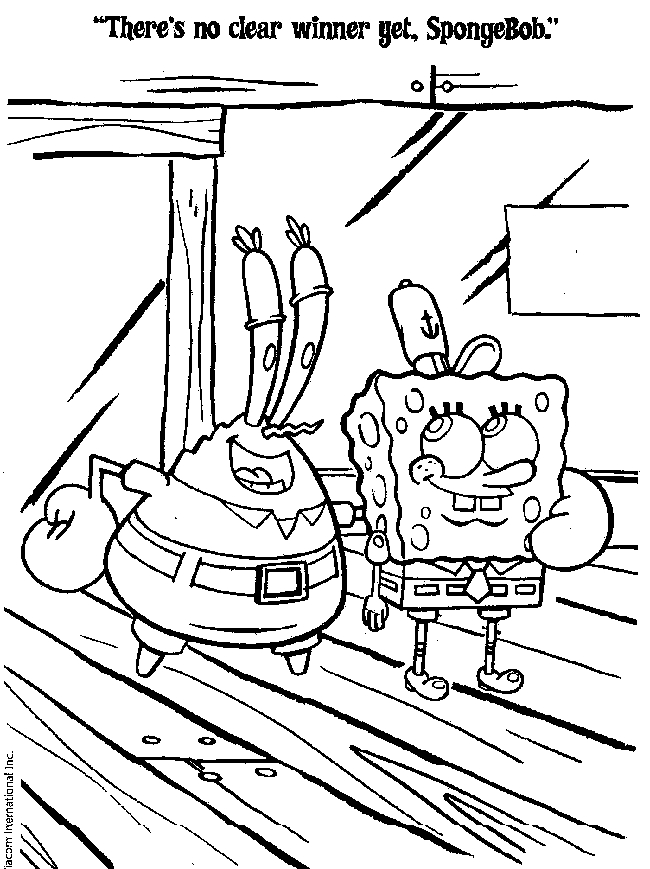 Bob l'Éponge souriant au bord de la mer avec ses amis
