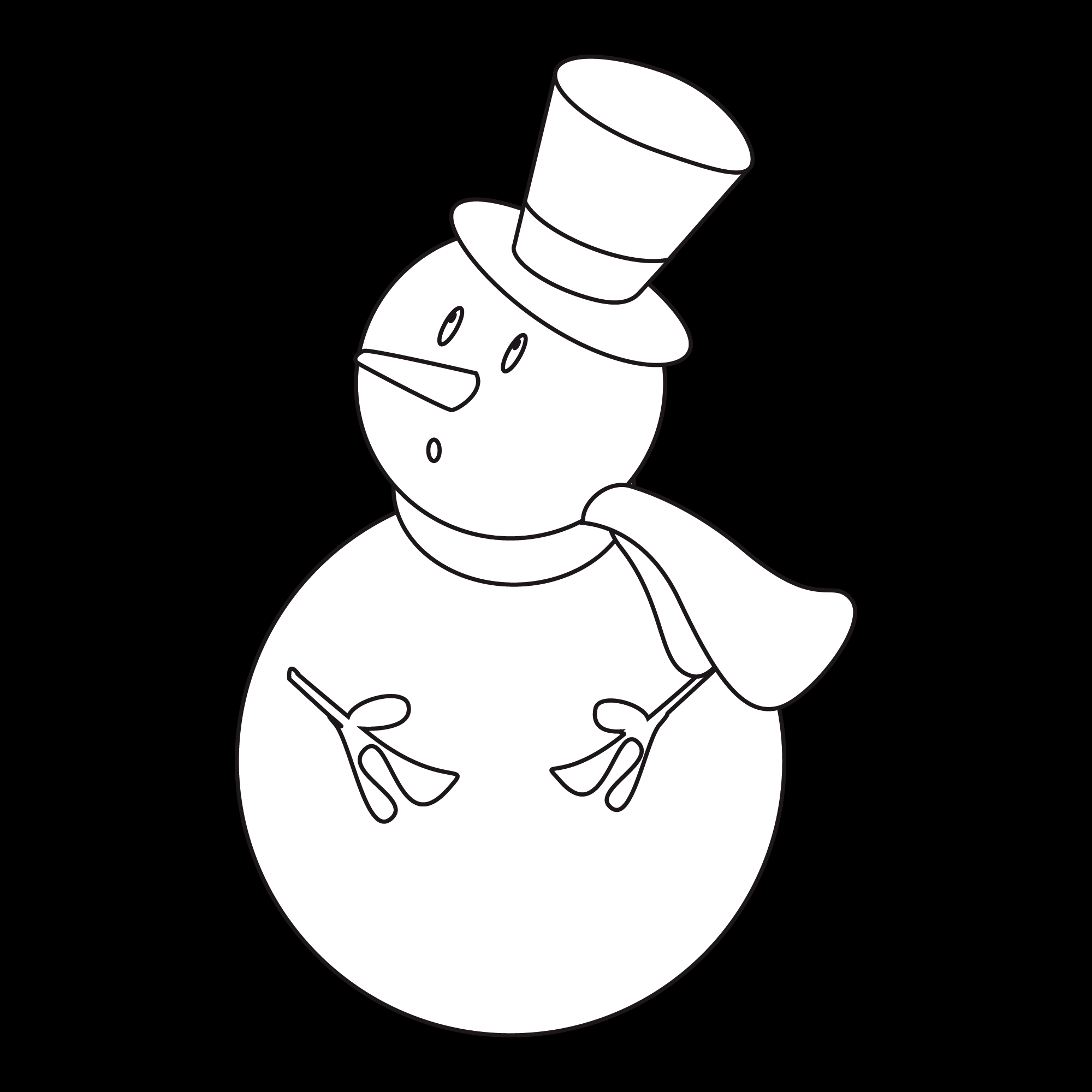 Bonhomme de neige joyeux dans un paysage hivernal