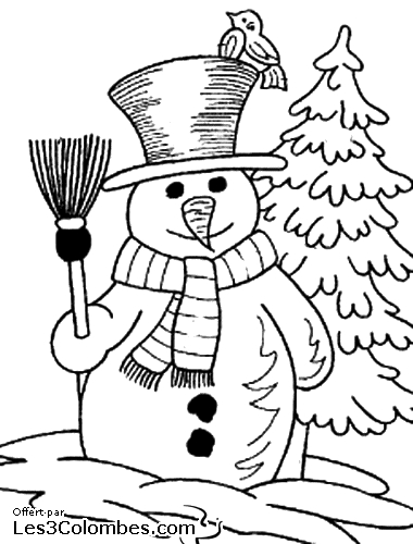 Bonhomme de neige joyeux dans un paysage hivernal