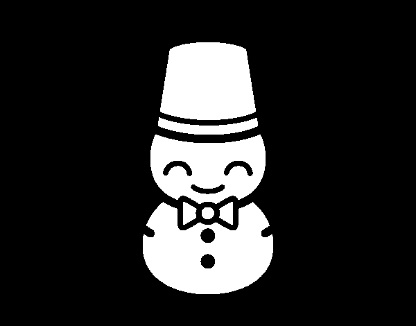 Un bonhomme de neige joyeux sous un ciel hivernal