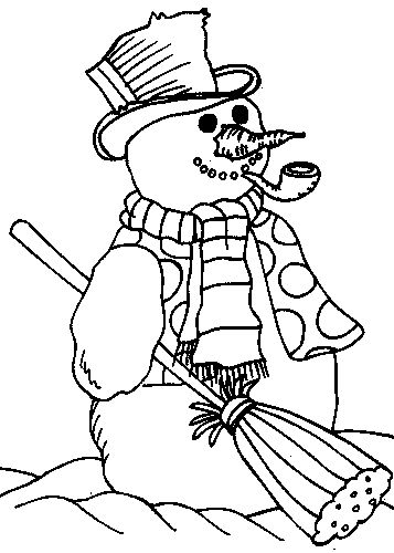 Un bonhomme de neige joyeux avec un écharpe et un chapeau sur fond hivernal