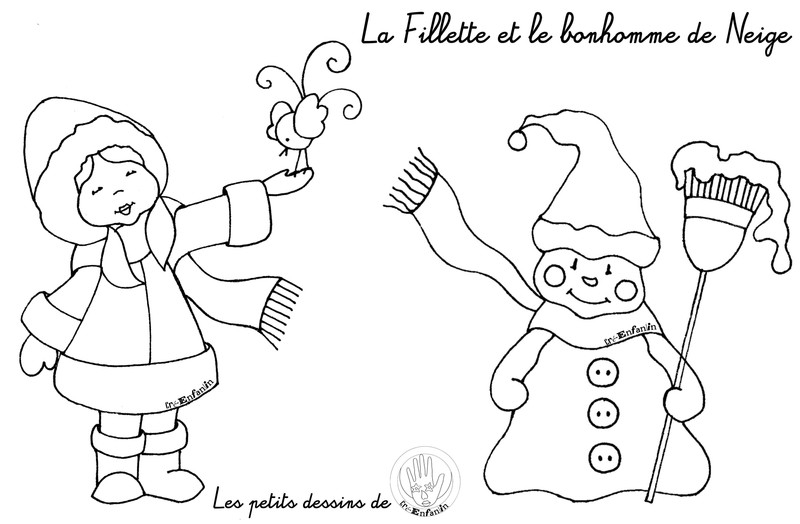 Bonhomme de neige souriant dans un paysage hivernal