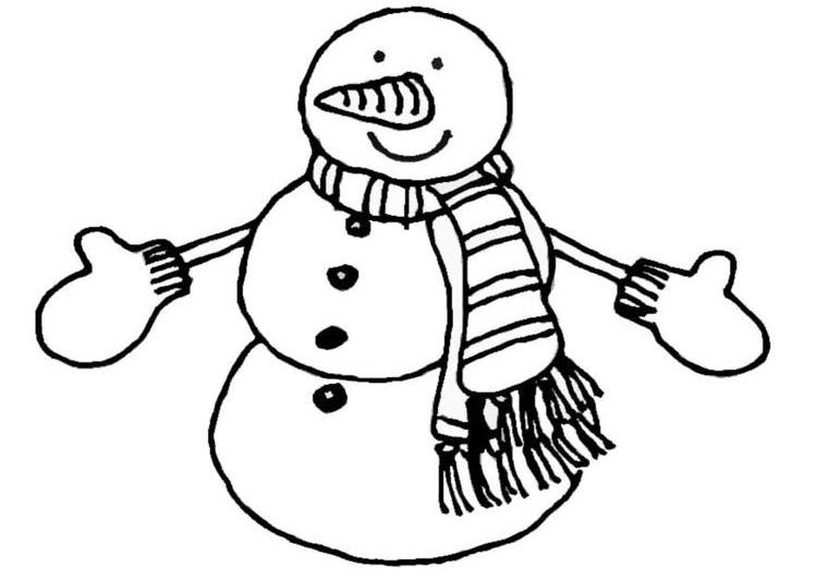 Un bonhomme de neige souriant sous un ciel hivernal