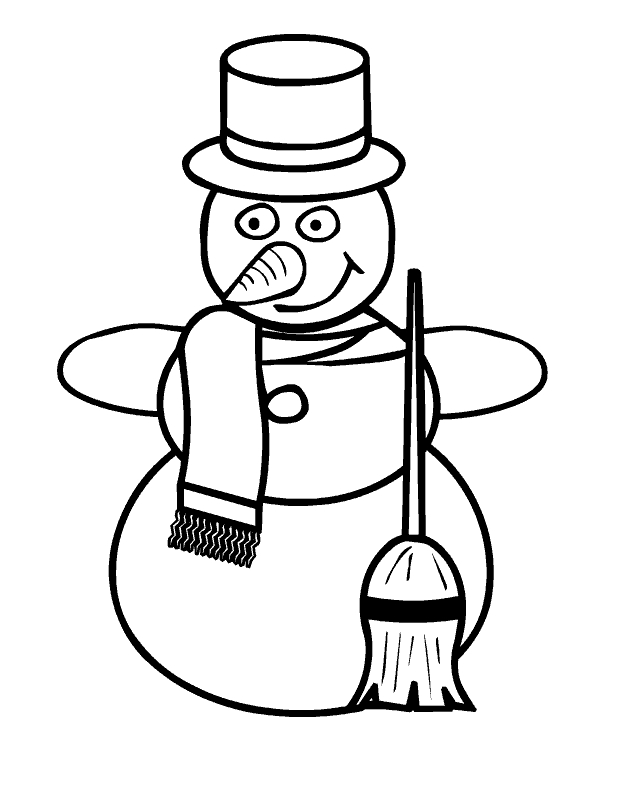 Bonhomme de neige joyeux dans un paysage hivernal