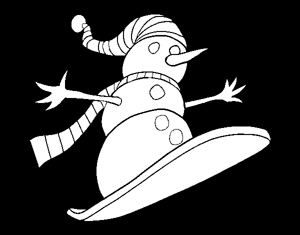 Un bonhomme de neige joyeux dans un paysage hivernal