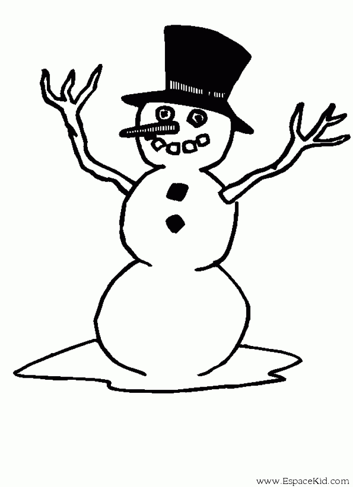 Bonhomme de neige jovial dans un paysage hivernal
