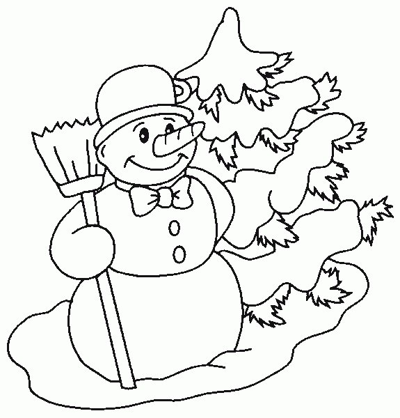 Un bonhomme de neige joyeux dans un paysage hivernal