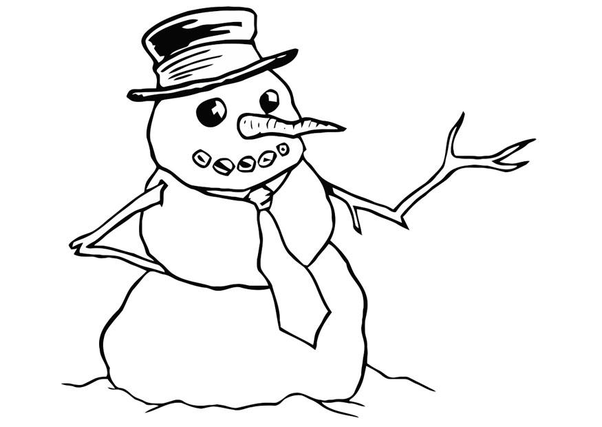 Un bonhomme de neige souriant sous un ciel d'hiver