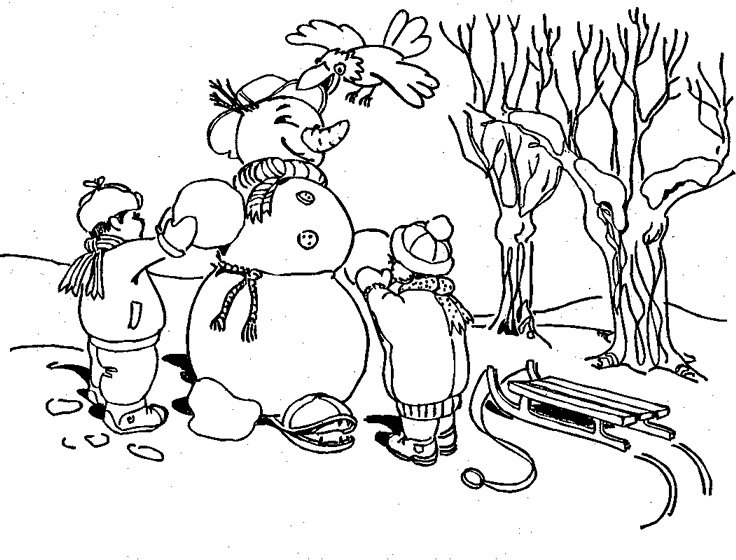 Bonhomme de neige joyeux sous un ciel étoilé