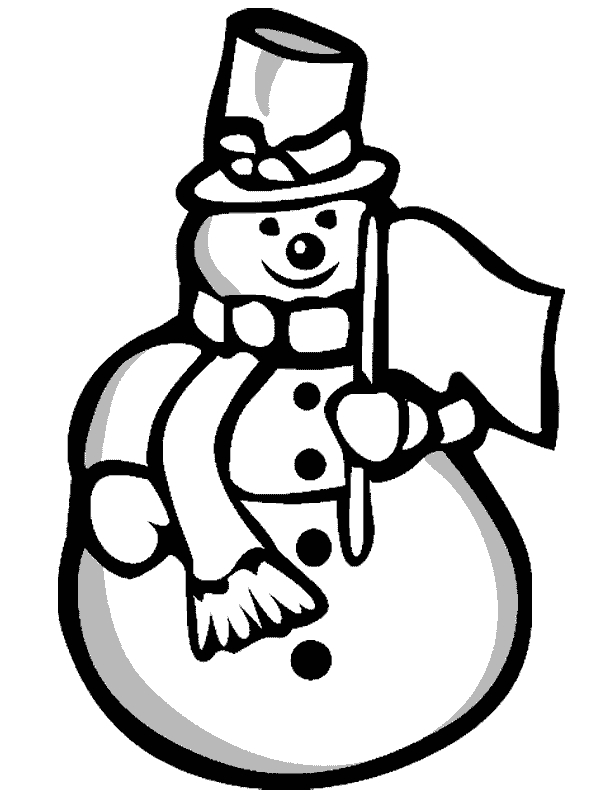 Bonhomme de neige souriant sous un ciel étoilé