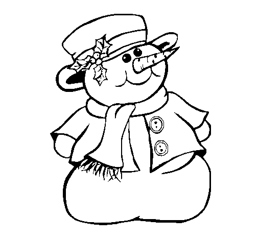 Un bonhomme de neige souriant dans un paysage hivernal