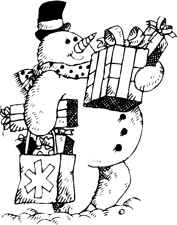 Un bonhomme de neige joyeux entouré de flocons