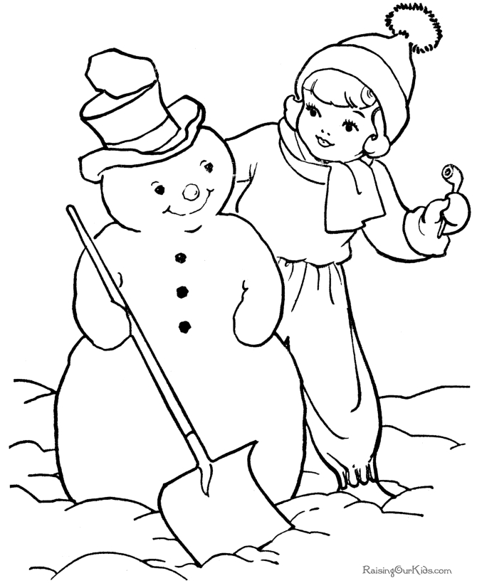 Bonhomme de neige joyeux avec accessoires dans un paysage hivernal