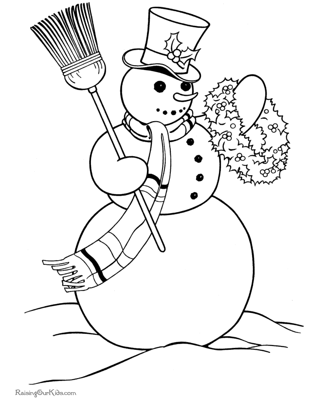 Bonhomme de neige souriant dans un paysage hivernal