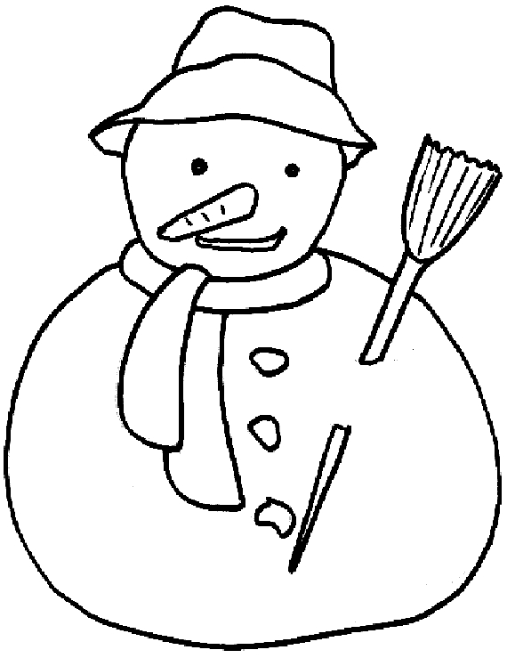 Un bonhomme de neige souriant dans un paysage hivernal