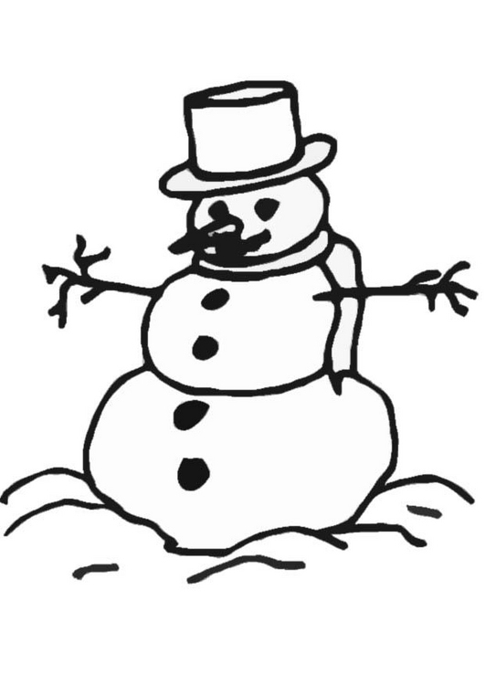 Bonhomme de neige joyeux dans un paysage hivernal