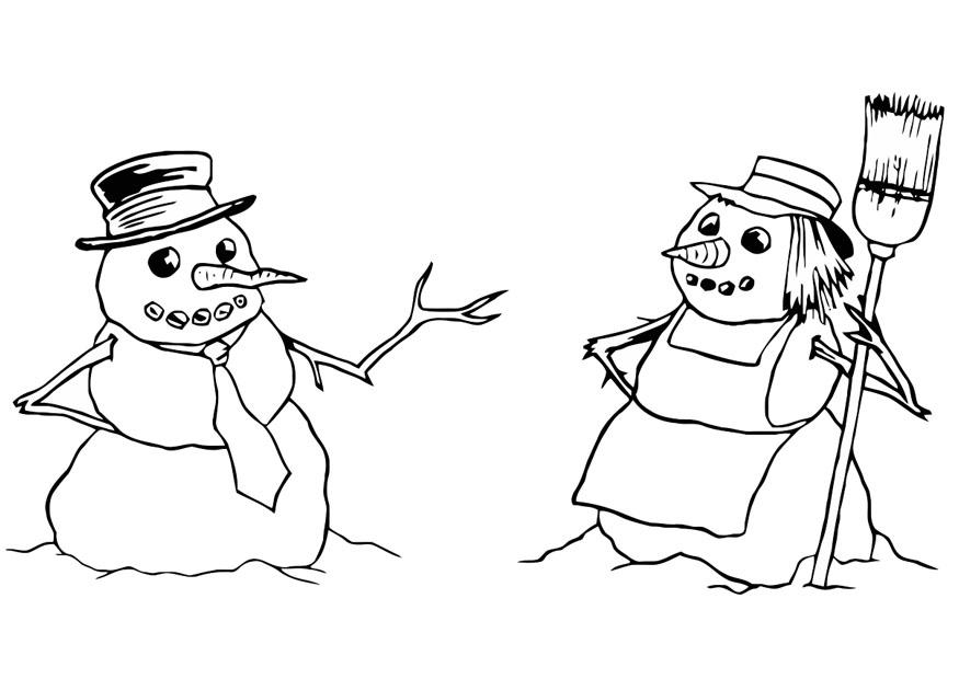 Bonhomme de neige joyeux dans un paysage hivernal