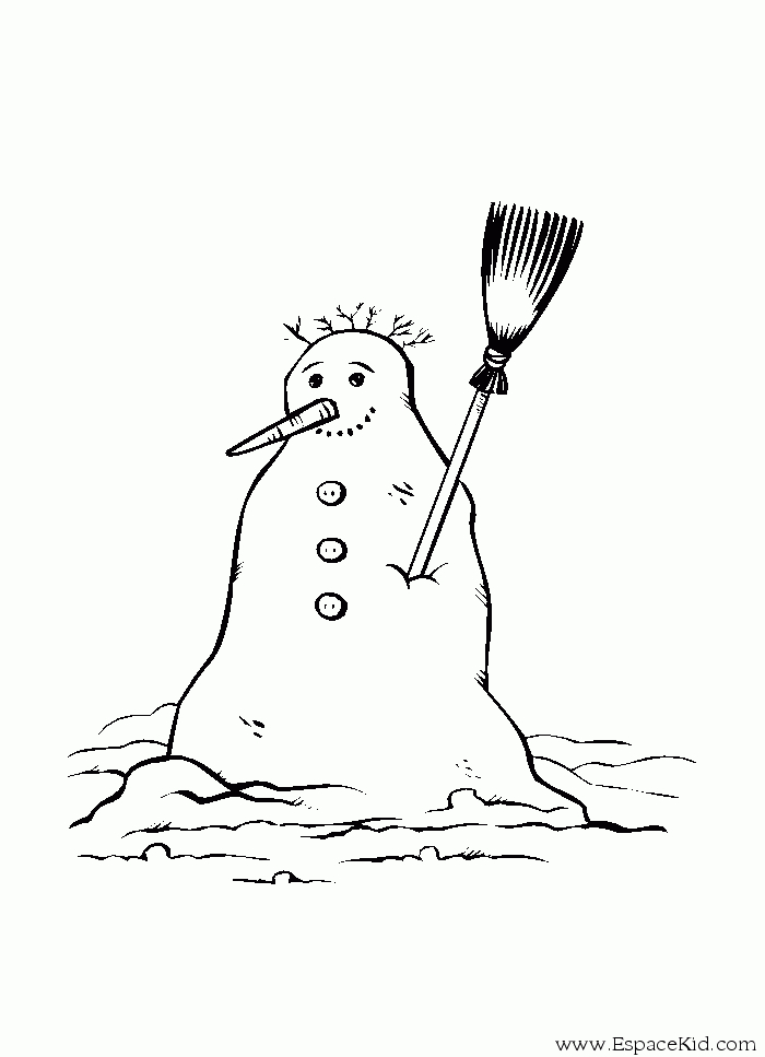 Bonhomme de neige joyeux dans un paysage hivernal