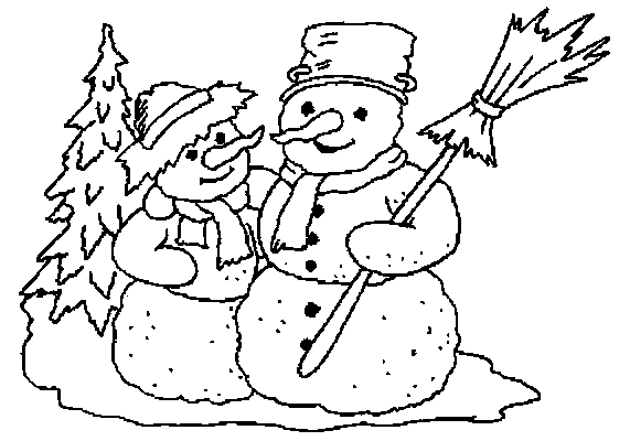 Un bonhomme de neige souriant dans un paysage hivernal