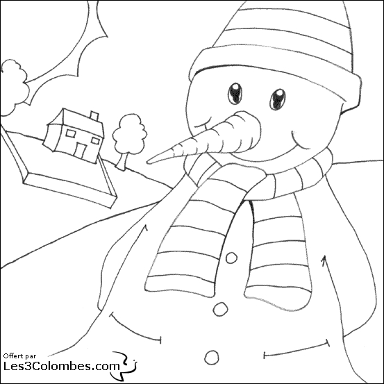 Un bonhomme de neige joyeux avec une écharpe dans un paysage hivernal