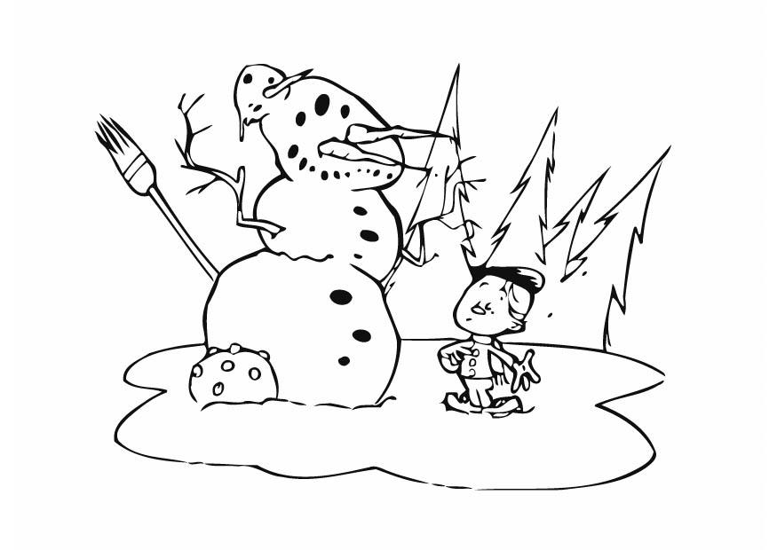 Un bonhomme de neige joyeux dans un paysage hivernal