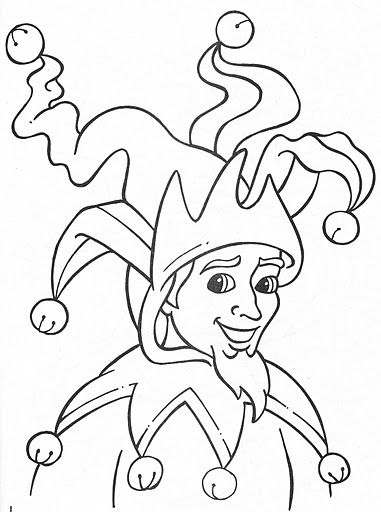 Coloriage d'un bouffon joyeux en pleine représentation