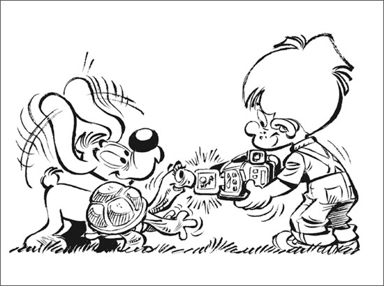 Boule et Bill en pleine aventure dans le jardin