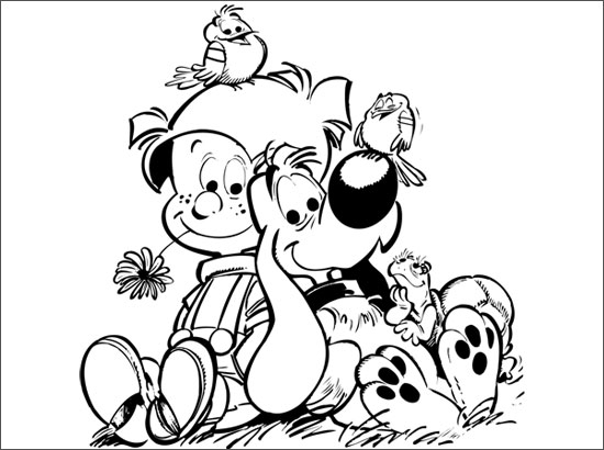 Boule et Bill en pleine aventure canine sur fond de nature
