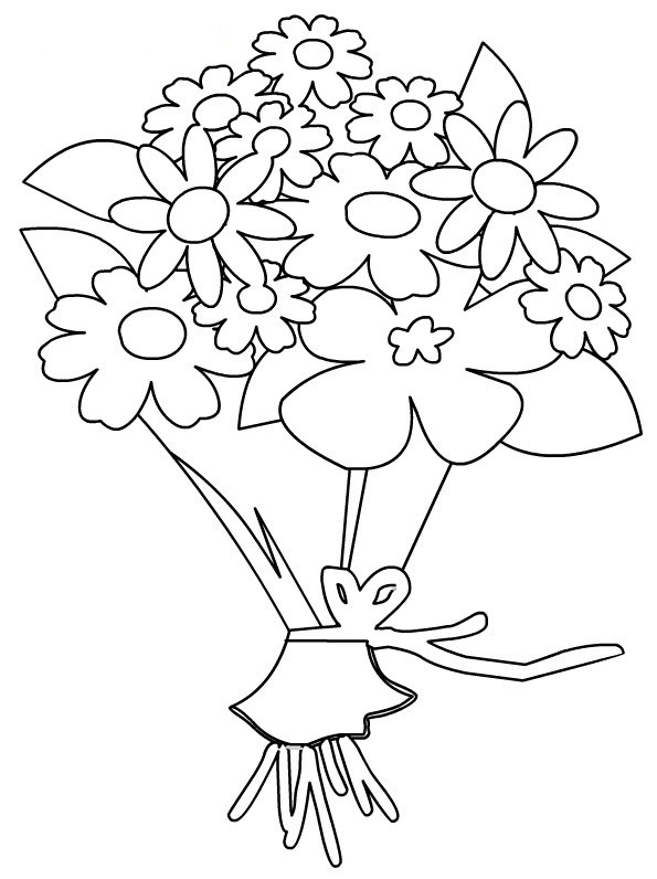 Coloriage d'un bouquet de fleurs riche en détails