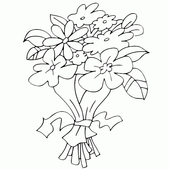 Coloriage d'un bouquet de fleurs en pleine floraison