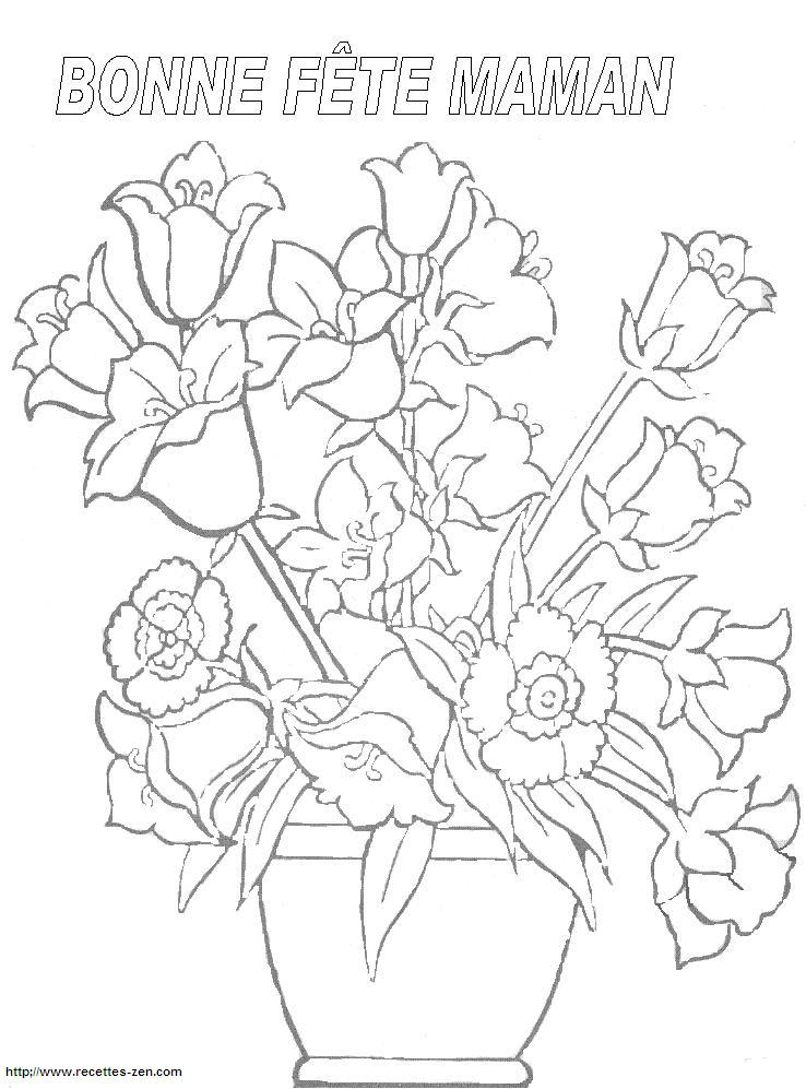 Coloriage d'un bouquet de fleurs délicates sur fond neutre