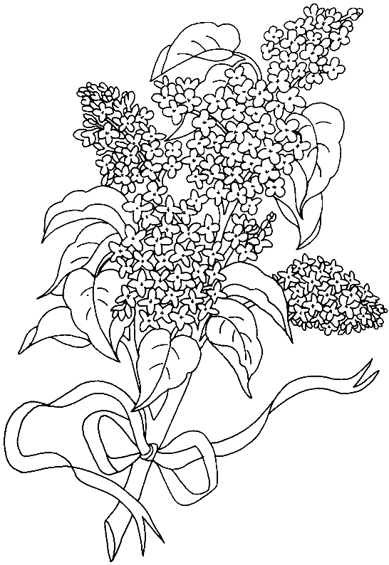 Coloriage d'un bouquet de fleurs dans un vase