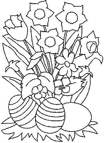 Coloriage d'un bouquet de fleurs variées sur fond blanc
