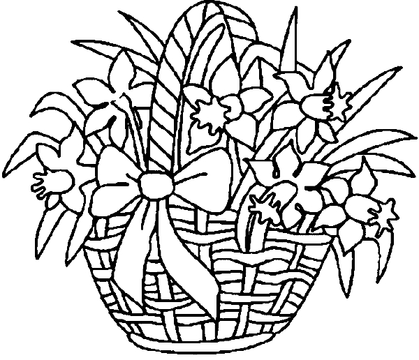 Coloriage d'un bouquet de fleurs variées posé sur une table