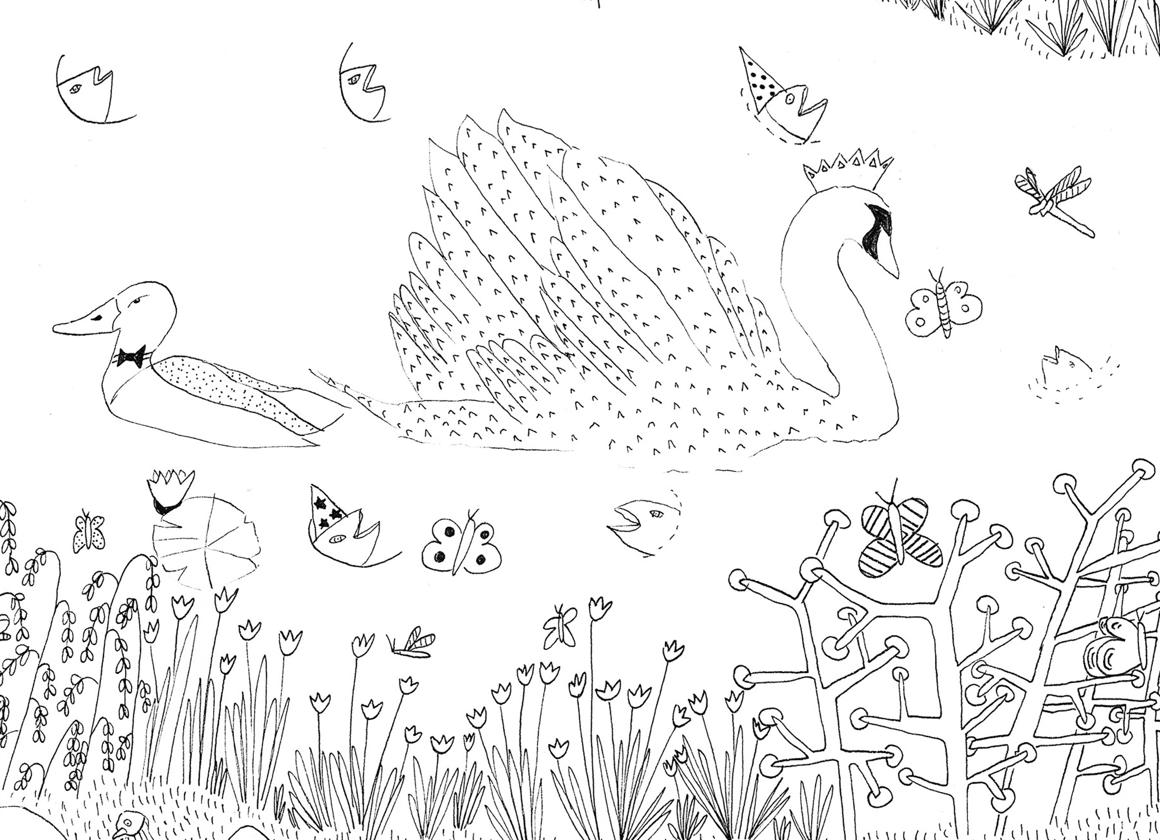 Coloriage d'un bouquet de fleurs variées sur fond blanc