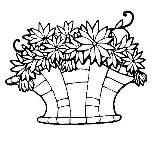 Coloriage d'un bouquet de fleurs variées sur fond blanc