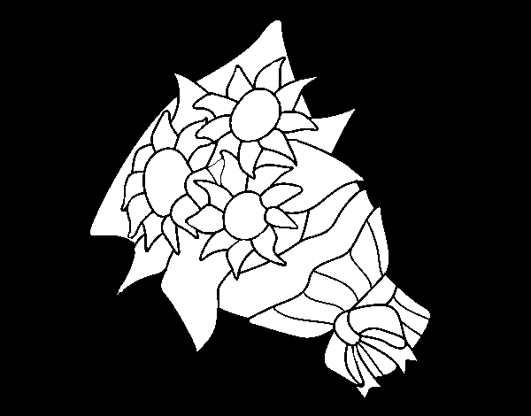 Coloriage d'un bouquet de fleurs à colorier