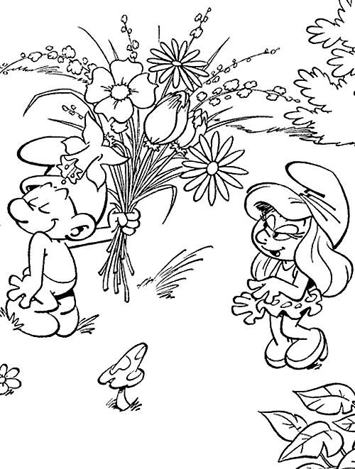 Coloriage d'un bouquet de fleurs avec divers types de fleurs